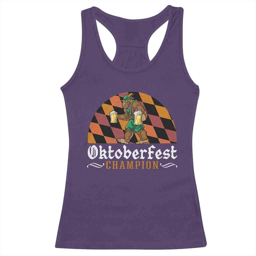 Funny Bigfoot Racerback Tank Top Oktoberfest Champion Beer Lederhosen TS11 Purple Print Your Wear