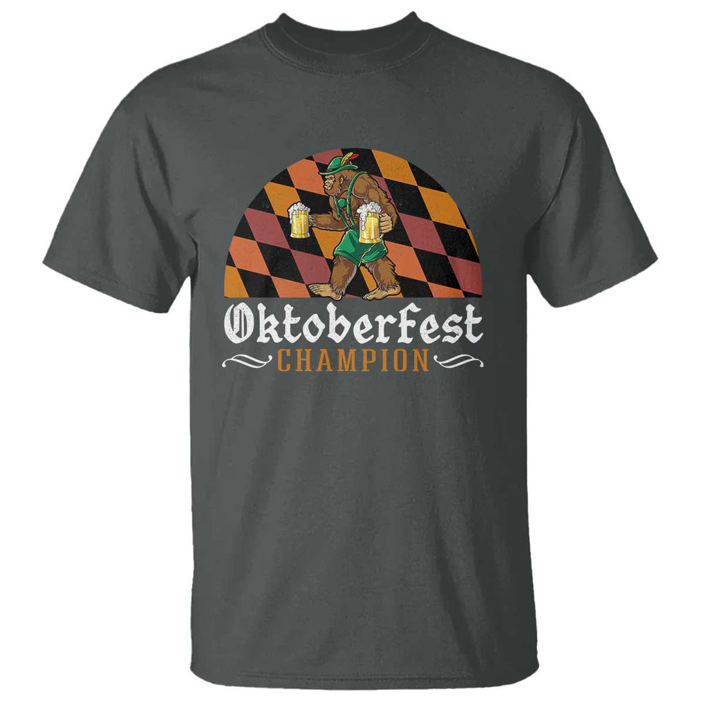 Funny Bigfoot T Shirt Oktoberfest Champion Beer Lenderhosen TS11 Dark Heather Print Your Wear