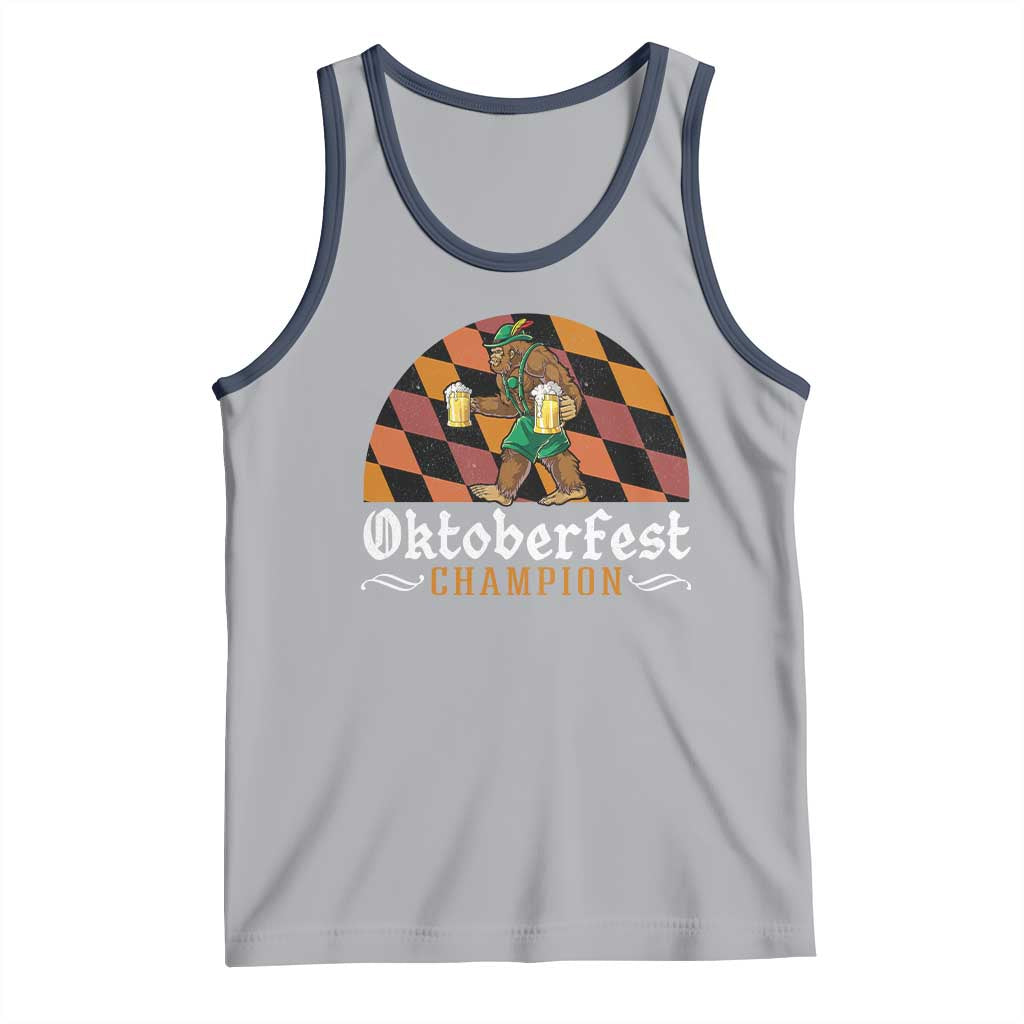Funny Bigfoot Tank Top Oktoberfest Champion Beer Lederhosen TS11 Athletic Heather Navy Print Your Wear