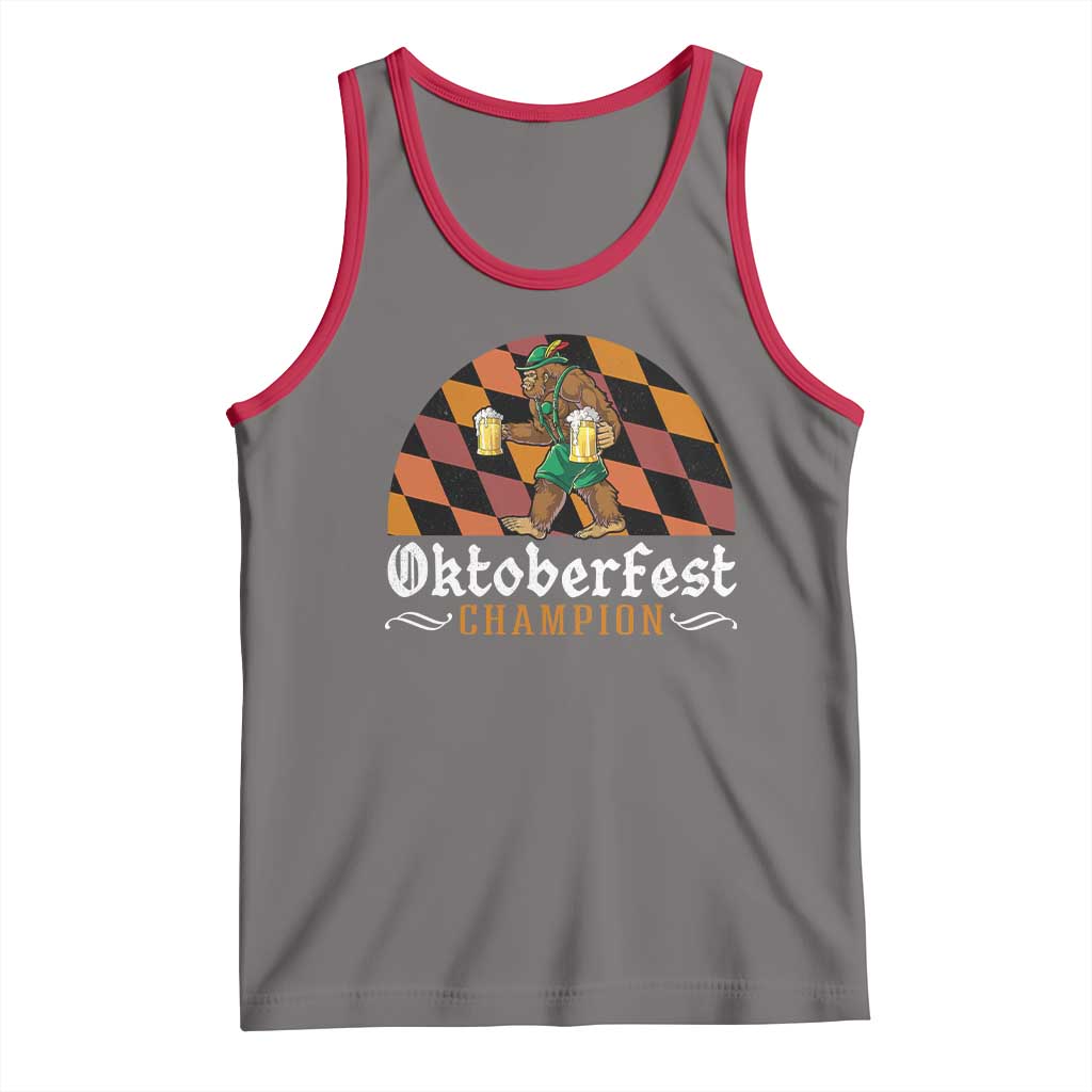 Funny Bigfoot Tank Top Oktoberfest Champion Beer Lederhosen TS11 Deep Heather Red Print Your Wear