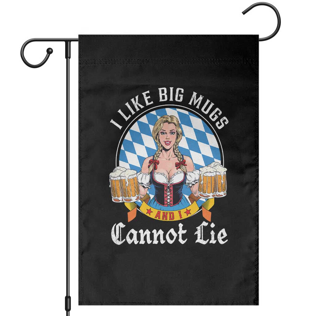 I Like Big Mugs And I Cannot Lie Garden Flag Oktoberfest Party Beer Dirndl Bavarian Flag TS11 Black Print Your Wear