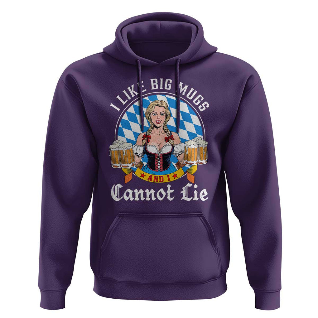 I Like Big Mugs And I Cannot Lie Hoodie Oktoberfest Party Beer Dirndl Bavarian Flag TS11 Purple Print Your Wear