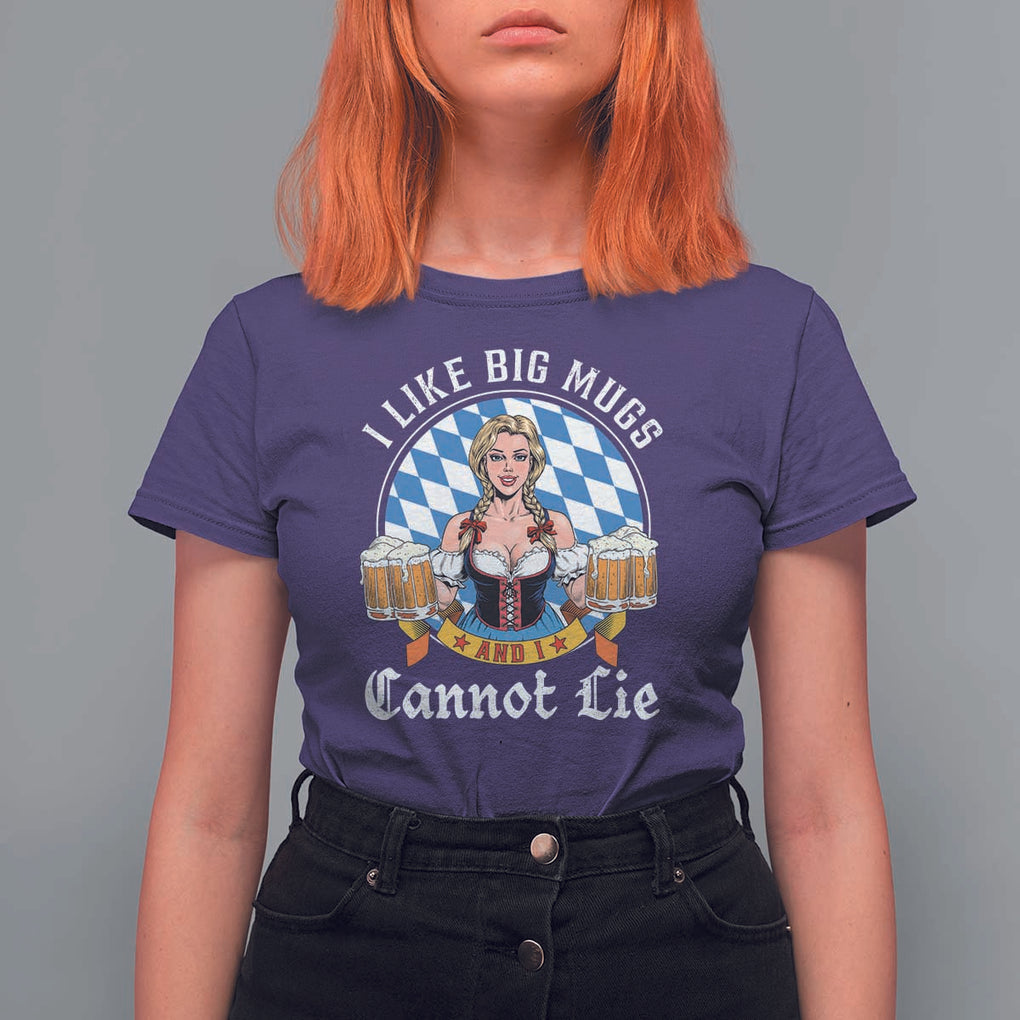 I Like Big Mugs And I Cannot Lie T Shirt For Women Oktoberfest Party Beer Dirndl Bavarian Flag TS11 Purple Print Your Wear