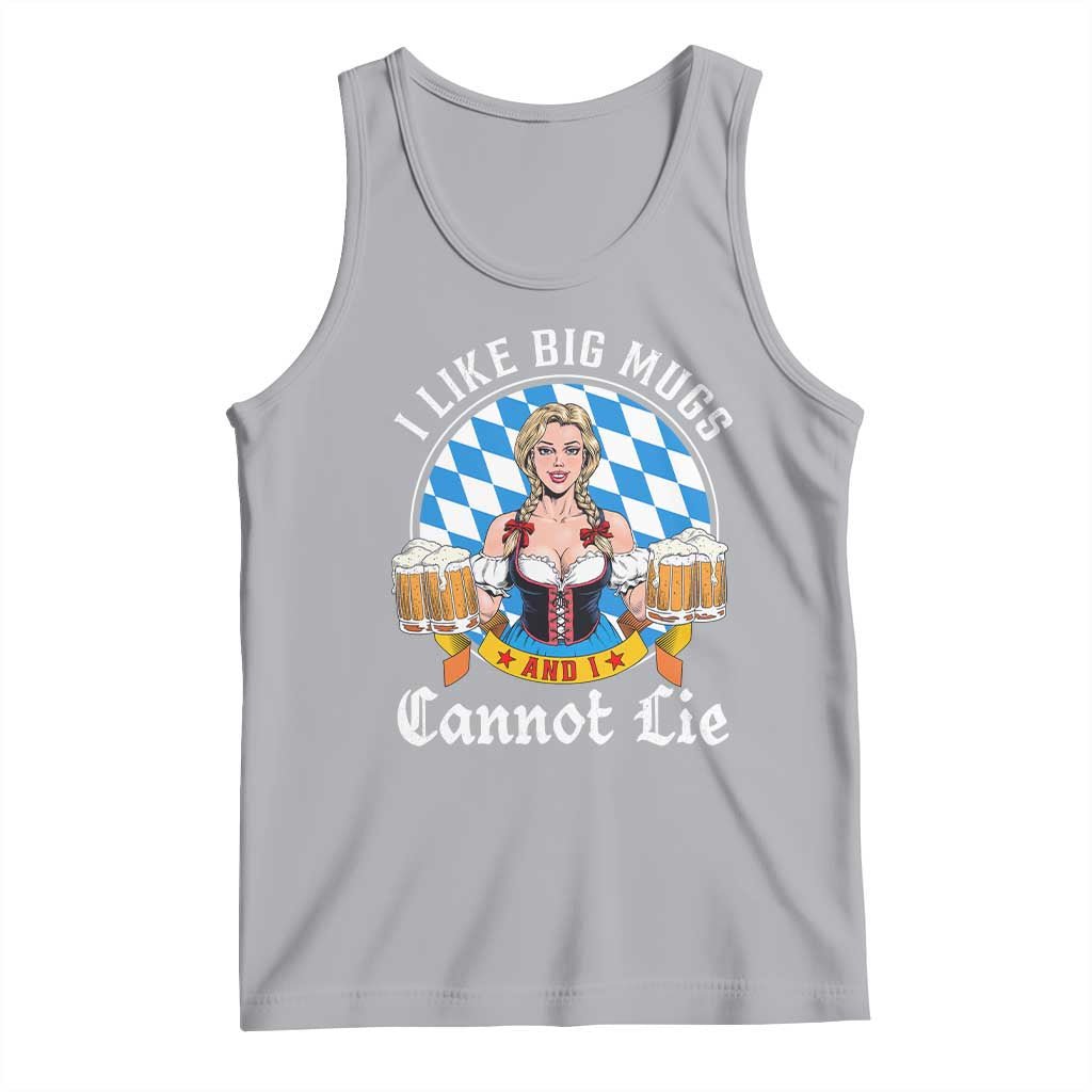 I Like Big Mugs And I Cannot Lie Tank Top Oktoberfest Party Beer Dirndl Bavarian Flag TS11 Athletic Heather Print Your Wear
