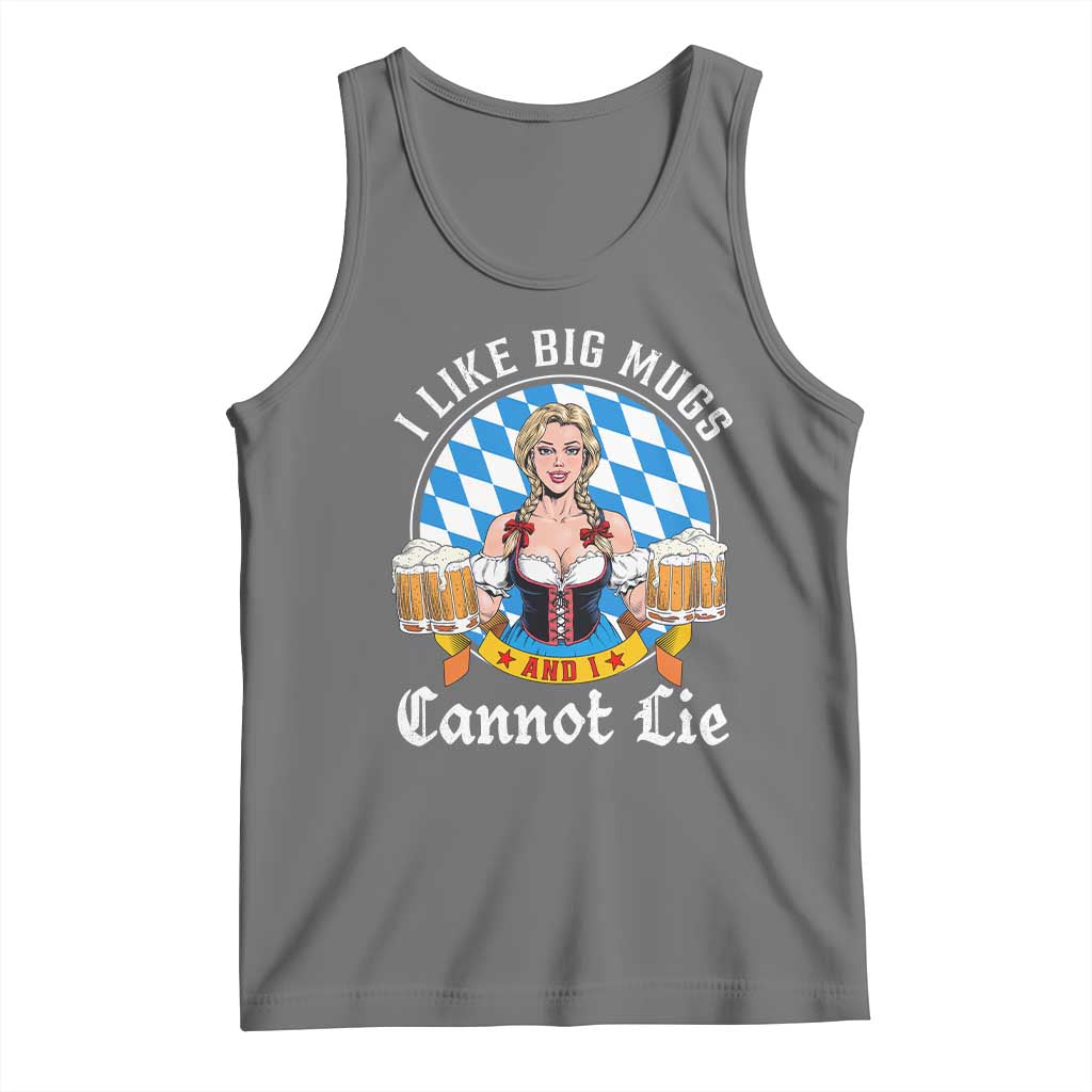 I Like Big Mugs And I Cannot Lie Tank Top Oktoberfest Party Beer Dirndl Bavarian Flag TS11 Black Heather Print Your Wear
