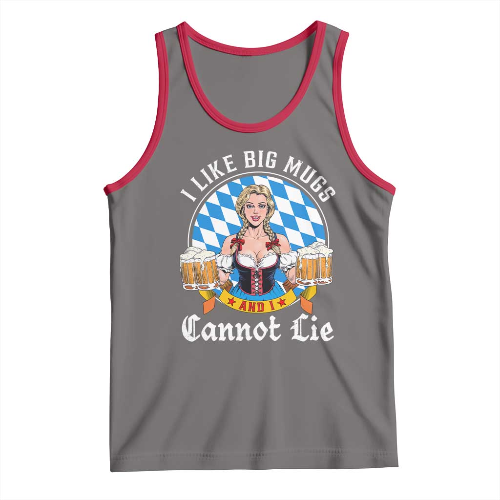 I Like Big Mugs And I Cannot Lie Tank Top Oktoberfest Party Beer Dirndl Bavarian Flag TS11 Deep Heather Red Print Your Wear