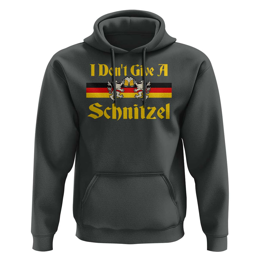 Funny Oktoberfest Hoodie I Don't Give a Schnitzel German Lion Beer TS11 Dark Heather Print Your Wear