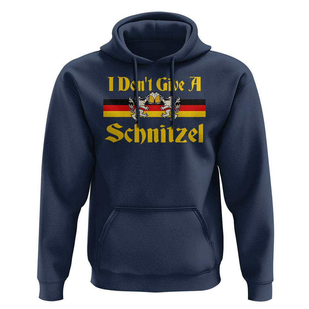 Funny Oktoberfest Hoodie I Don't Give a Schnitzel German Lion Beer TS11 Navy Print Your Wear
