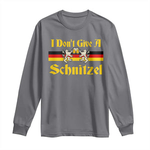 Funny Oktoberfest Long Sleeve Shirt I Don't Give a Schnitzel German Lion Beer TS11 Charcoal Print Your Wear