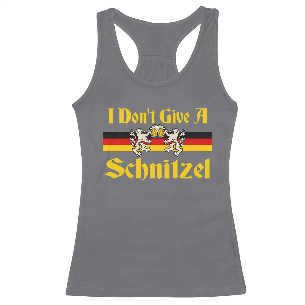 Funny Oktoberfest Racerback Tank Top I Don't Give a Schnitzel German Lion Beer TS11 Charcoal Print Your Wear