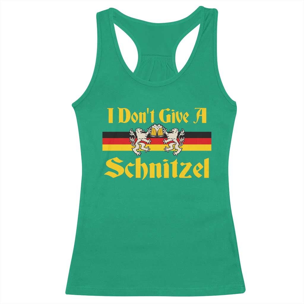 Funny Oktoberfest Racerback Tank Top I Don't Give a Schnitzel German Lion Beer TS11 Irish Green Print Your Wear