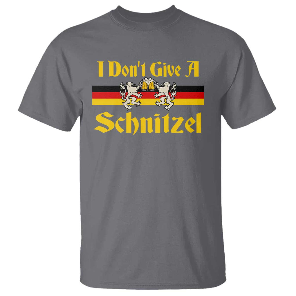 Funny Oktoberfest T Shirt I Don't Give a Schnitzel German Lion Beer TS11 Charcoal Print Your Wear