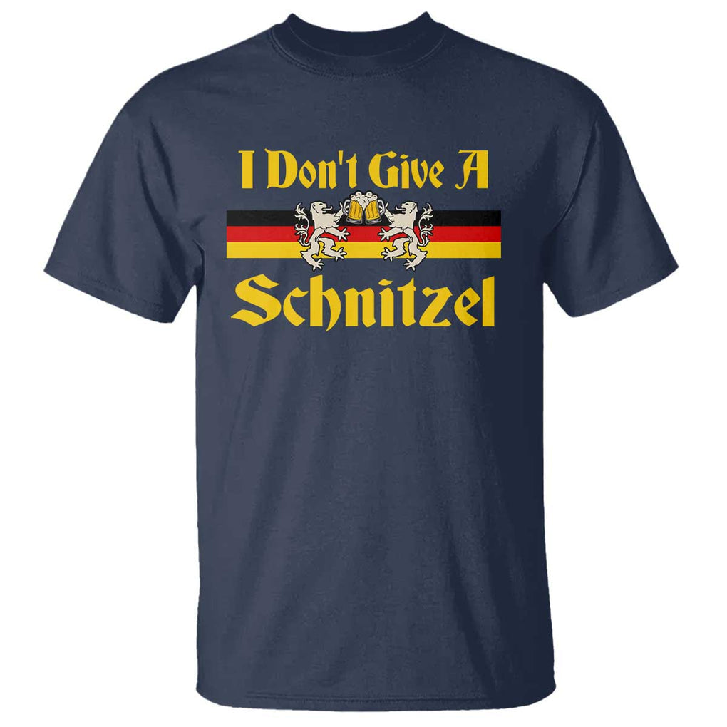 Funny Oktoberfest T Shirt I Don't Give a Schnitzel German Lion Beer TS11 Navy Print Your Wear