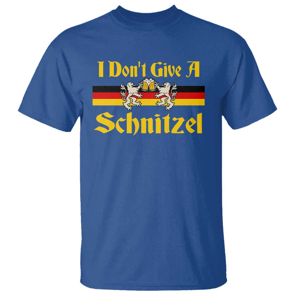 Funny Oktoberfest T Shirt I Don't Give a Schnitzel German Lion Beer TS11 Royal Blue Print Your Wear