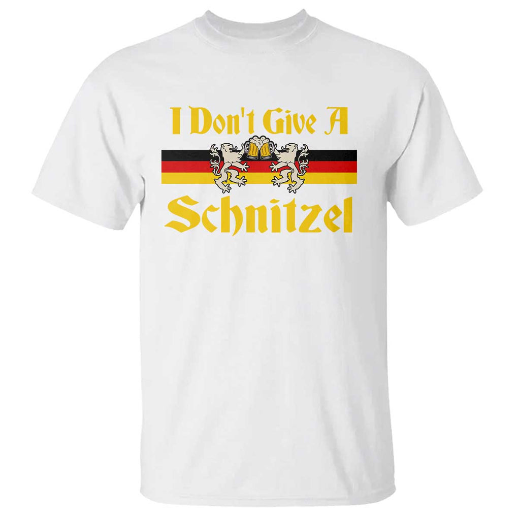Funny Oktoberfest T Shirt I Don't Give a Schnitzel German Lion Beer TS11 White Print Your Wear