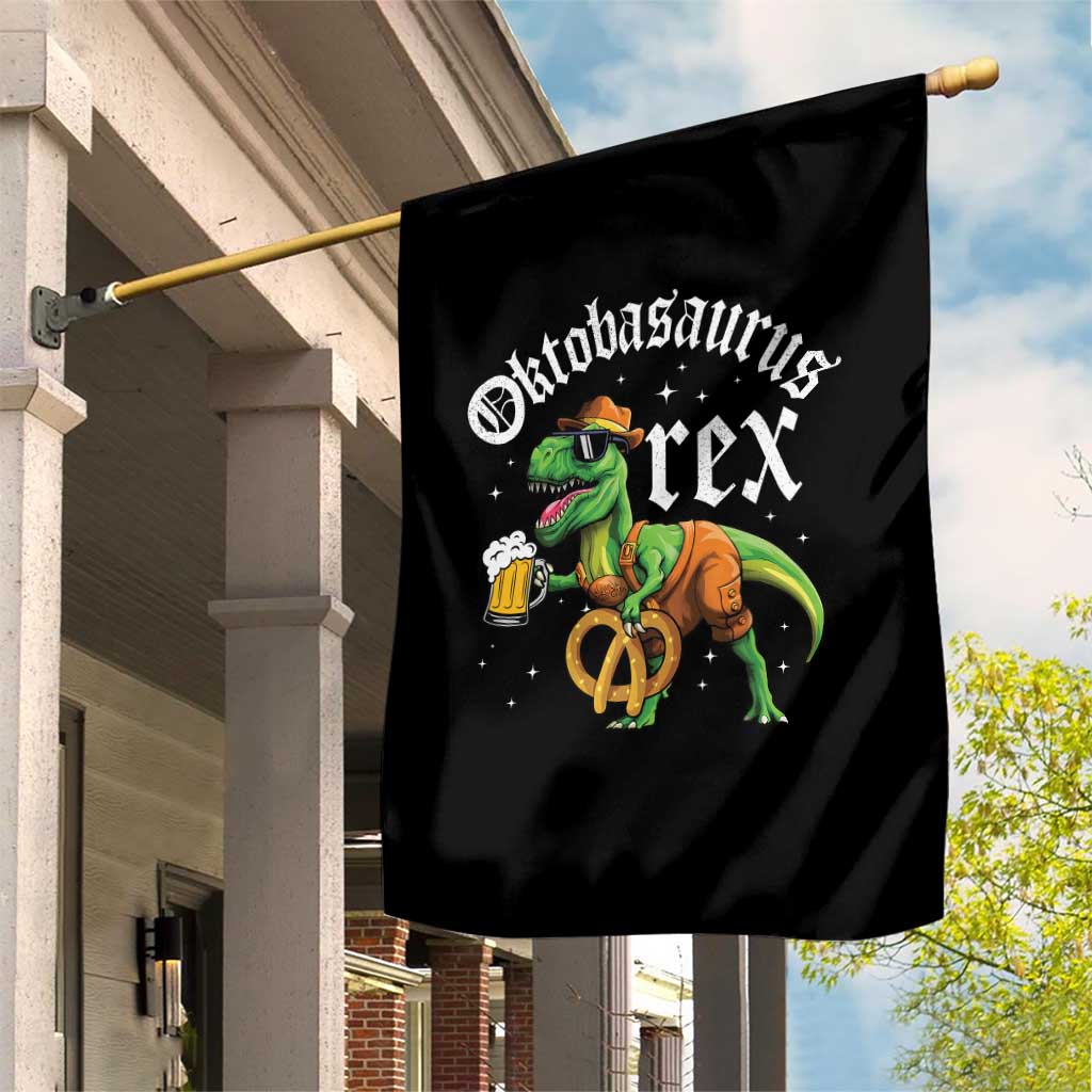 Funny Oktoberfest Dinosaur Garden Flag Oktobasaurus Rex Lederhosen Bavarian Beer TS11 Print Your Wear