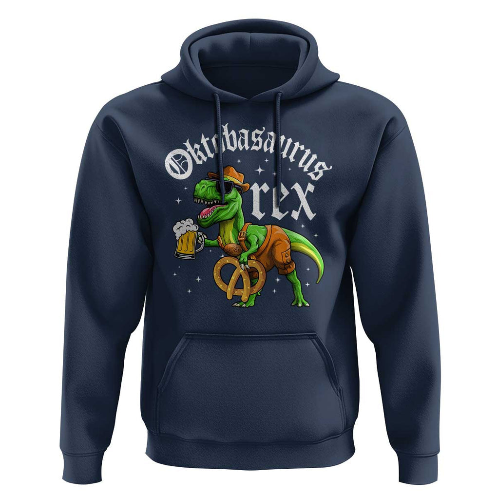 Funny Oktoberfest Dinosaur Hoodie Oktobasaurus Rex Lederhosen Bavarian Beer TS11 Navy Print Your Wear