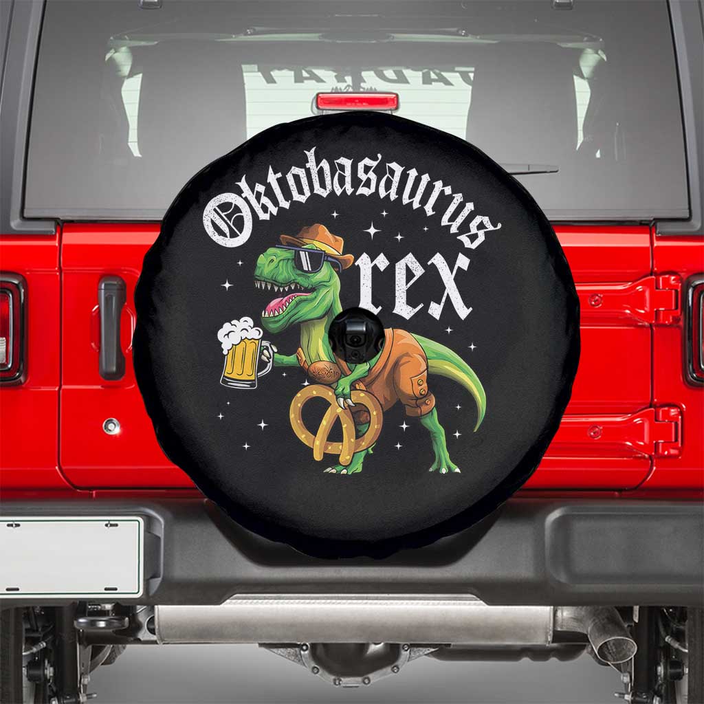 Funny Oktoberfest Dinosaur Spare Tire Cover Oktobasaurus Rex Lederhosen Bavarian Beer TS11 Black Print Your Wear