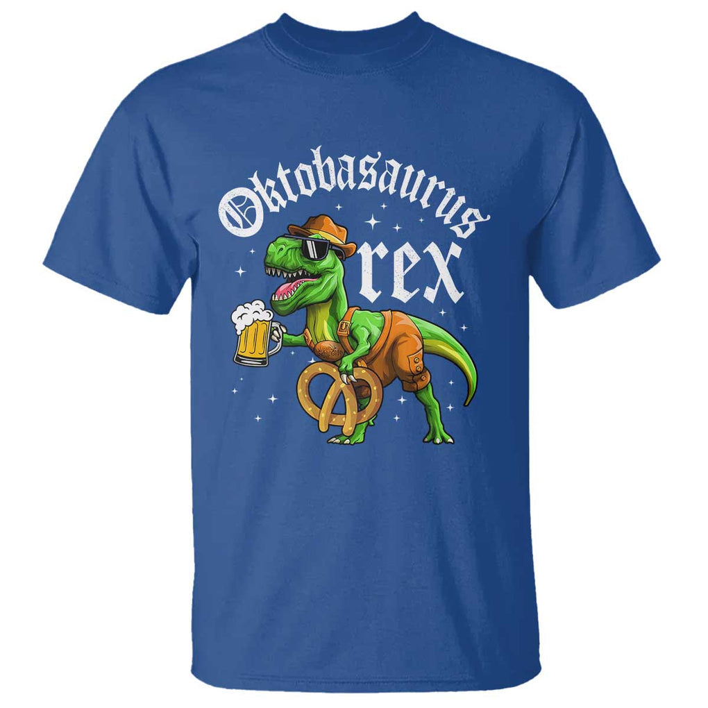 Funny Oktoberfest Dinosaur T Shirt Oktobasaurus Rex Lederhosen Bavarian Beer TS11 Royal Blue Print Your Wear