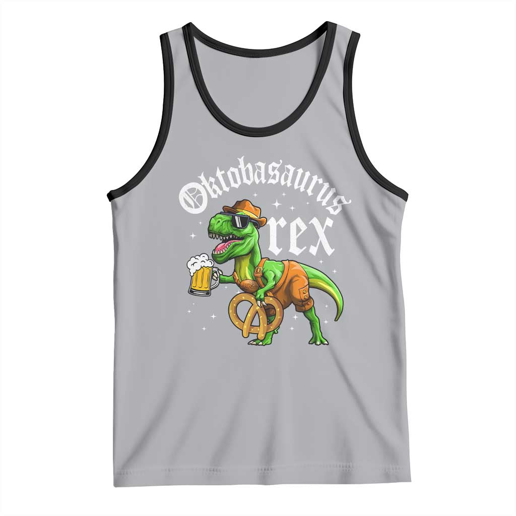 Funny Oktoberfest Dinosaur Tank Top Oktobasaurus Rex Lederhosen Bavarian Beer TS11 Athletic Heather Black Print Your Wear