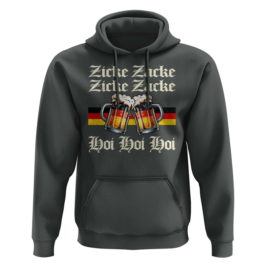 Funny Zicke Zacke Hoi Hoodie Oktoberfest German Flag Party TS11 Dark Heather Print Your Wear