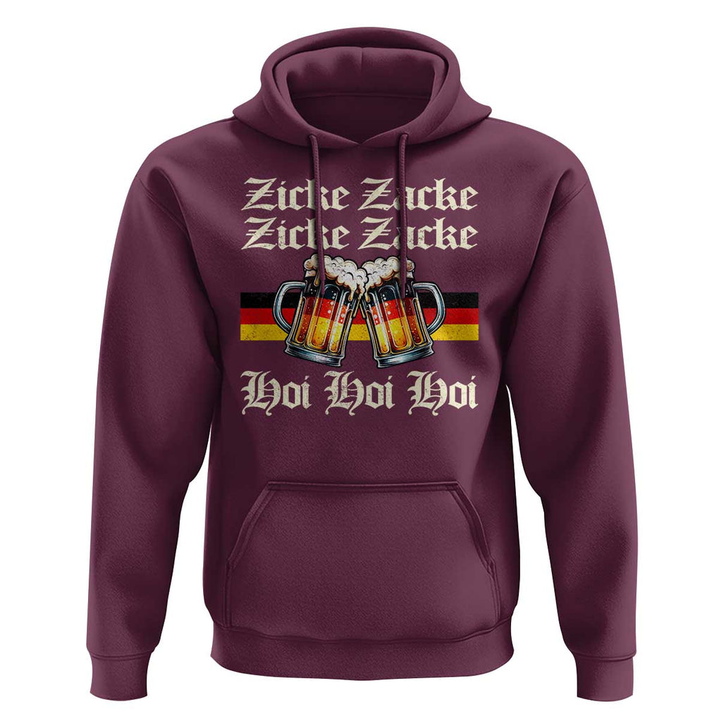 Funny Zicke Zacke Hoi Hoodie Oktoberfest German Flag Party TS11 Maroon Print Your Wear