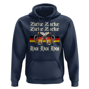 Funny Zicke Zacke Hoi Hoodie Oktoberfest German Flag Party TS11 Navy Print Your Wear