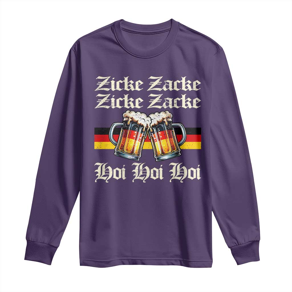 Funny Zicke Zacke Hoi Long Sleeve Shirt Oktoberfest German Flag Party TS11 Purple Print Your Wear