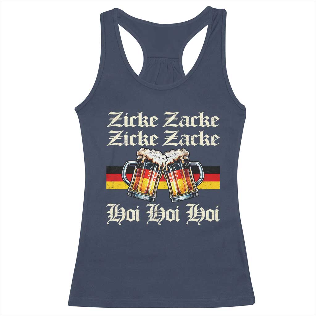 Funny Zicke Zacke Hoi Racerback Tank Top Oktoberfest German Flag Party TS11 Navy Print Your Wear