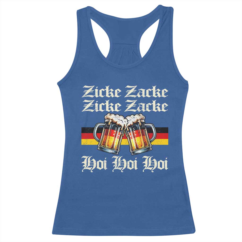 Funny Zicke Zacke Hoi Racerback Tank Top Oktoberfest German Flag Party TS11 Royal Blue Print Your Wear