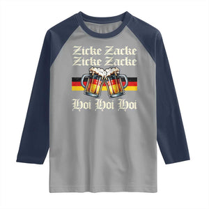 Funny Zicke Zacke Hoi Raglan Shirt Oktoberfest German Flag Party TS11 Sport Gray Navy Print Your Wear