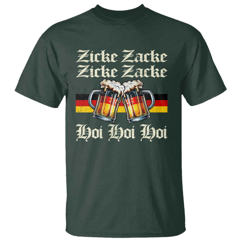 Funny Zicke Zacke Hoi T Shirt Oktoberfest German Flag Party TS11 Dark Forest Green Print Your Wear