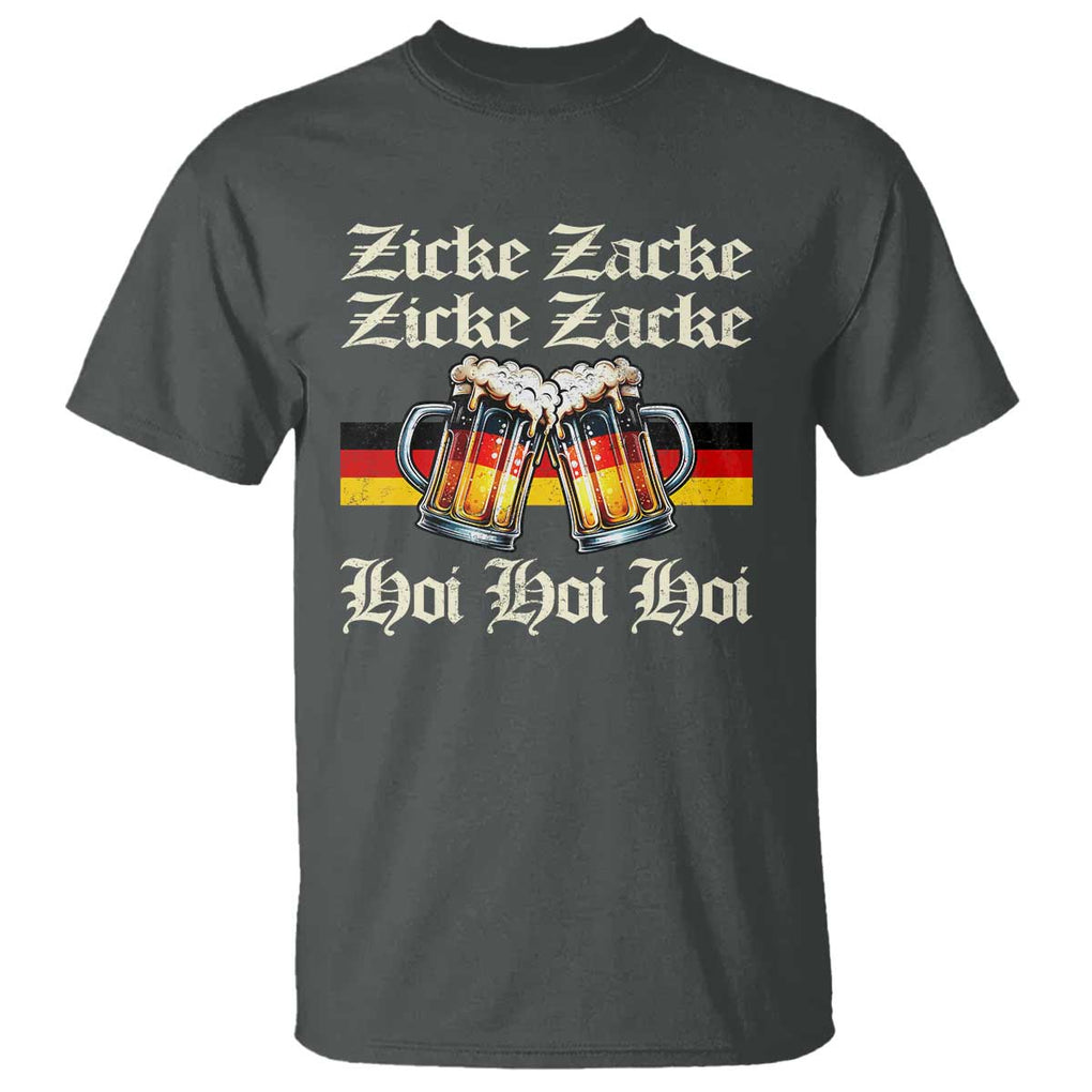 Funny Zicke Zacke Hoi T Shirt Oktoberfest German Flag Party TS11 Dark Heather Print Your Wear