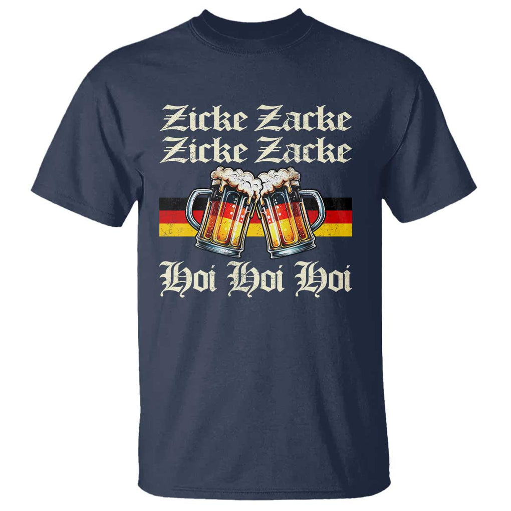 Funny Zicke Zacke Hoi T Shirt Oktoberfest German Flag Party TS11 Navy Print Your Wear