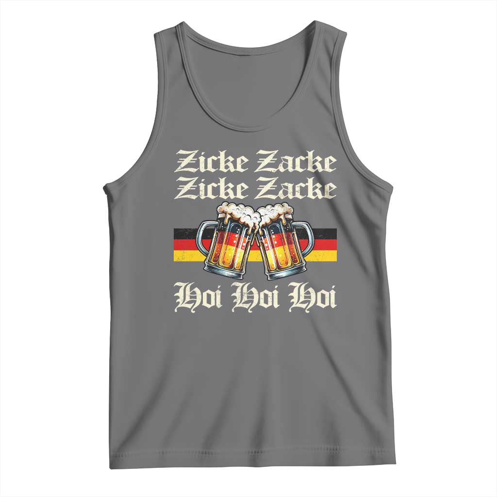 Funny Zicke Zacke Hoi Tank Top Oktoberfest German Flag Party TS11 Black Heather Print Your Wear