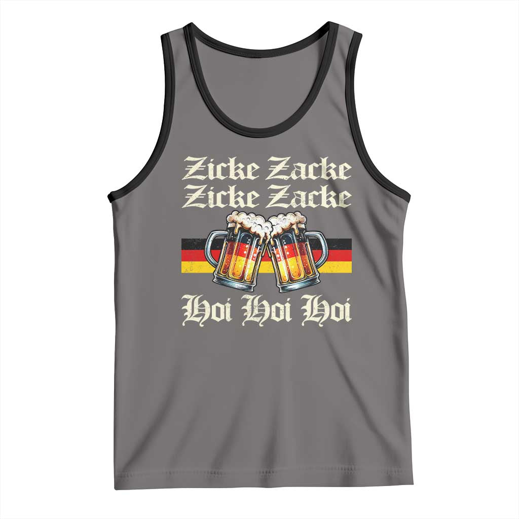 Funny Zicke Zacke Hoi Tank Top Oktoberfest German Flag Party TS11 Deep Heather Black Print Your Wear