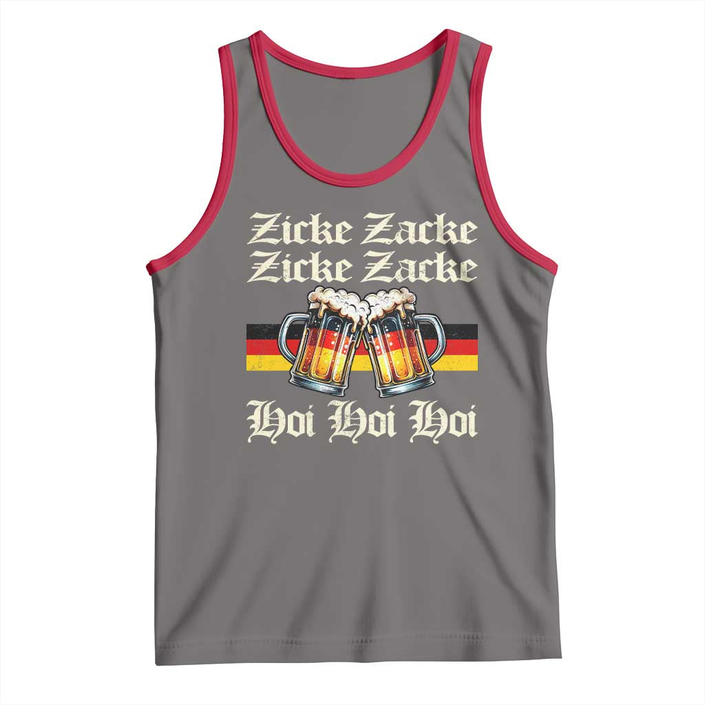 Funny Zicke Zacke Hoi Tank Top Oktoberfest German Flag Party TS11 Deep Heather Red Print Your Wear