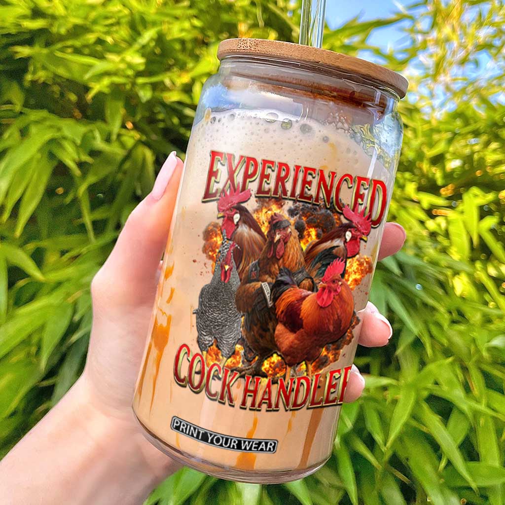 Funny Experienced Cock Handler Glass Can Inappropriate Adult Humor Chicken TS11 Black Print Your Wear