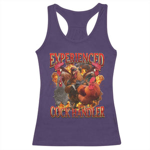 Funny Experienced Cock Handler Racerback Tank Top Inappropriate Adult Humor Chicken TS11 Purple Print Your Wear