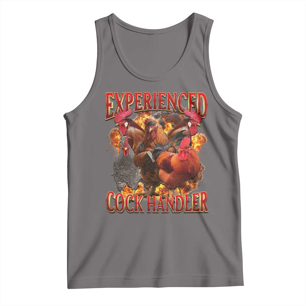 Funny Experienced Cock Handler Tank Top Inappropriate Adult Humor Chicken TS11 Deep Heather Print Your Wear