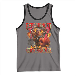 Funny Experienced Cock Handler Tank Top Inappropriate Adult Humor Chicken TS11 Deep Heather Black Print Your Wear