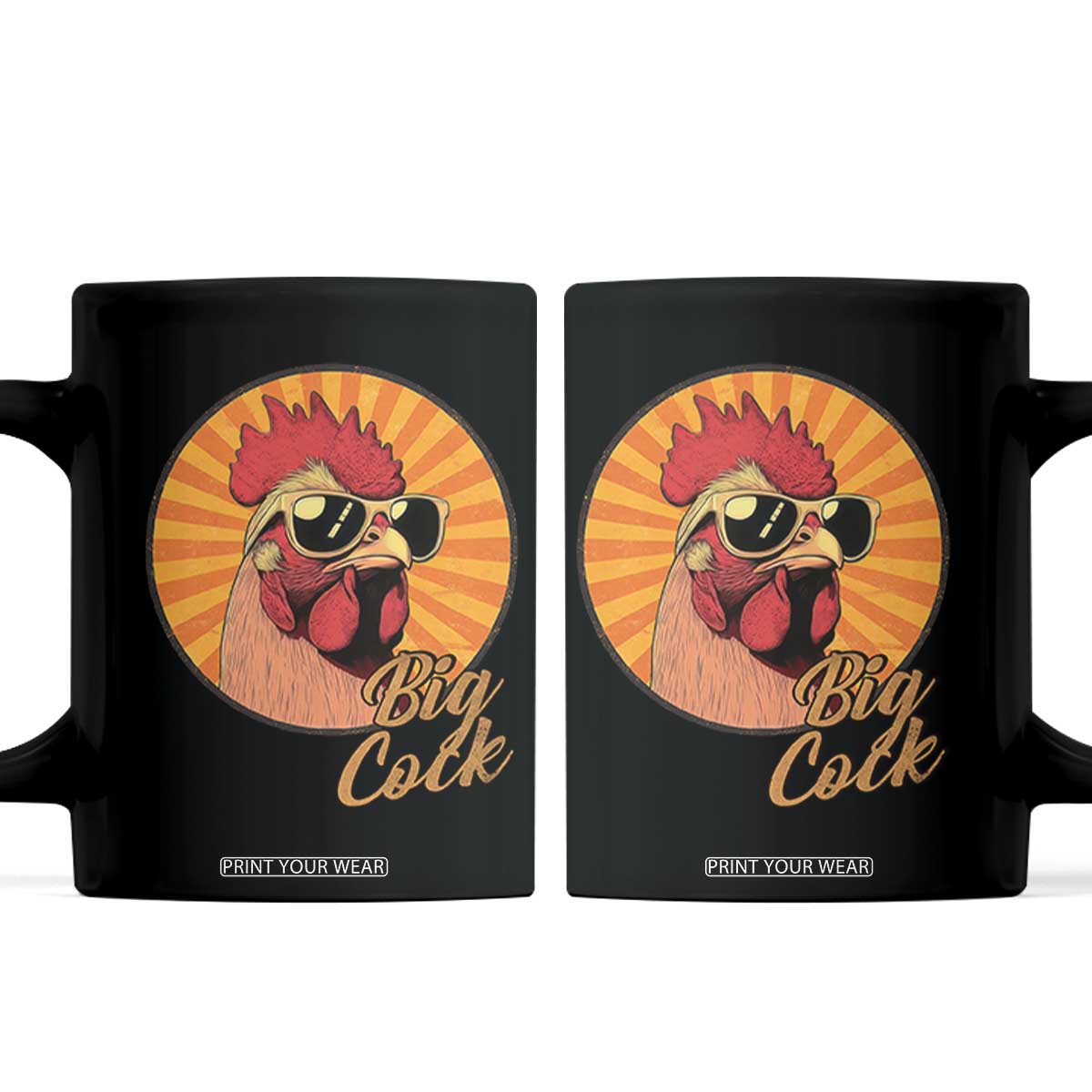 Funny Big Cock Chicken Coffee Mug Raunchy Inappropriate Adult Humor TS11 Black Print Your Wear