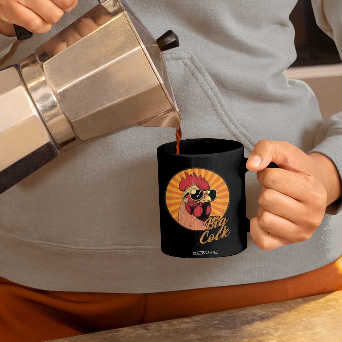Funny Big Cock Chicken Coffee Mug Raunchy Inappropriate Adult Humor TS11 Print Your Wear