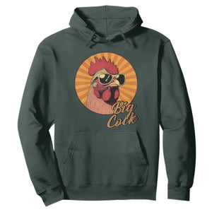 Funny Big Cock Chicken Hoodie Raunchy Inappropriate Adult Humor TS11 Dark Forest Green Print Your Wear