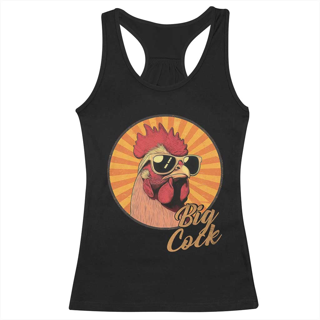 Funny Big Cock Chicken Racerback Tank Top Raunchy Inappropriate Adult Humor TS11 Black Print Your Wear