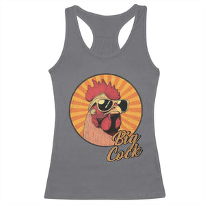 Funny Big Cock Chicken Racerback Tank Top Raunchy Inappropriate Adult Humor TS11 Charcoal Print Your Wear
