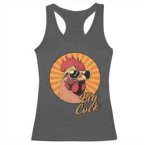 Funny Big Cock Chicken Racerback Tank Top Raunchy Inappropriate Adult Humor TS11 Dark Heather Print Your Wear