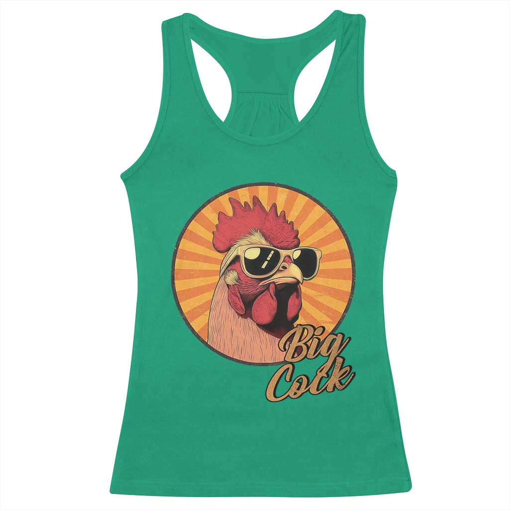 Funny Big Cock Chicken Racerback Tank Top Raunchy Inappropriate Adult Humor TS11 Irish Green Print Your Wear