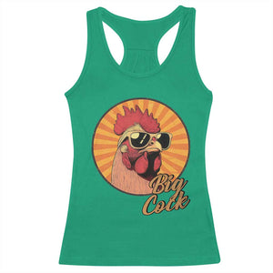 Funny Big Cock Chicken Racerback Tank Top Raunchy Inappropriate Adult Humor TS11 Irish Green Print Your Wear