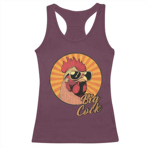 Funny Big Cock Chicken Racerback Tank Top Raunchy Inappropriate Adult Humor TS11 Maroon Print Your Wear